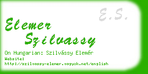elemer szilvassy business card
