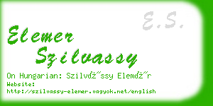 elemer szilvassy business card